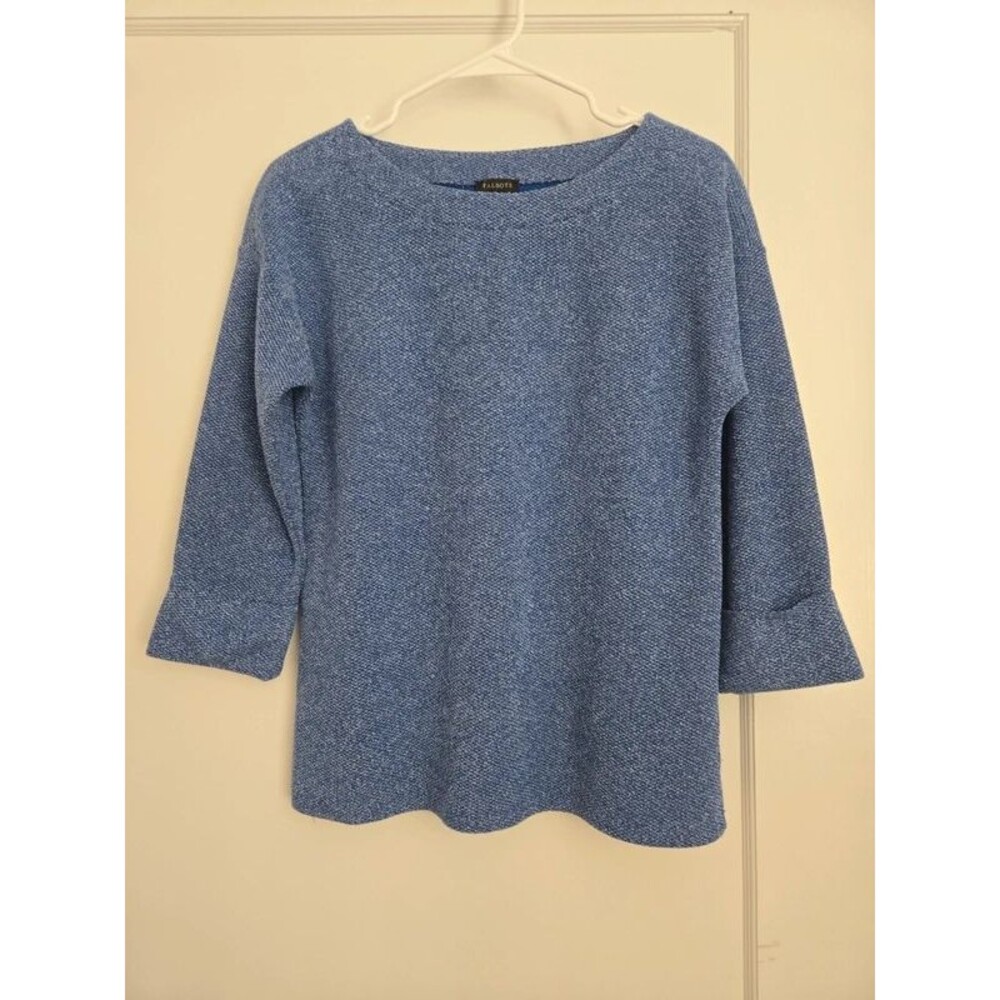 Talbots Quartersleeve Blue Sweater Cuffed Sleeves